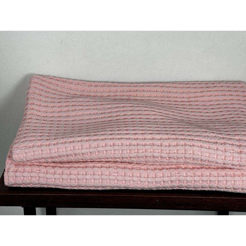 Soft Utopia 100% COTTON Waffle Weave Blanket for Twin/Twin XL Pink EUC 68x96